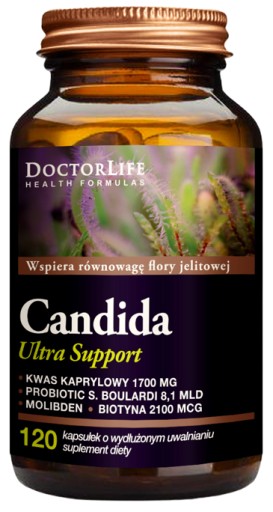 Doctor Life Candida Ultra Support Jelita 120kaps. Kwas kaprylowy Biotyna
