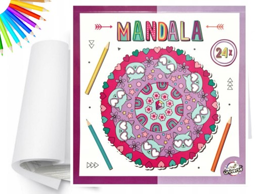 KOLOROWANKA MANDALA 24 STR DLA DZIECI fiolet