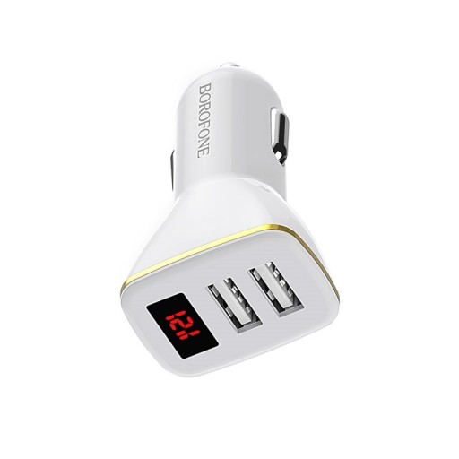 Borofone - ładowarka samochodowa 2x USB z wyświetl