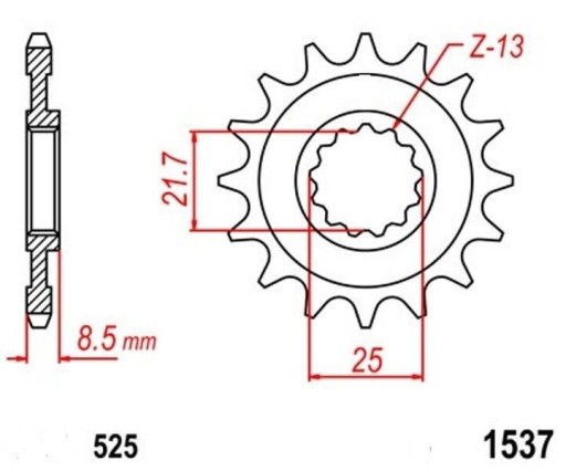 ZĘBATKA PRZEDNIA 17 KAWASAKI ZX-9R ZX-6R ZX-10R