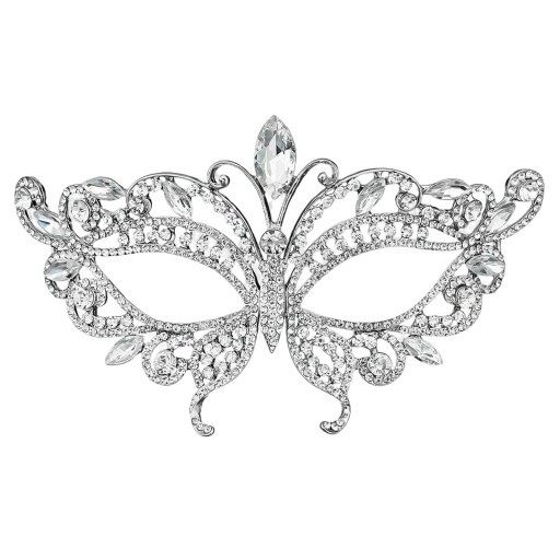 Rhinestone Eye Cover Nowość Photo Rekwizyty Biały