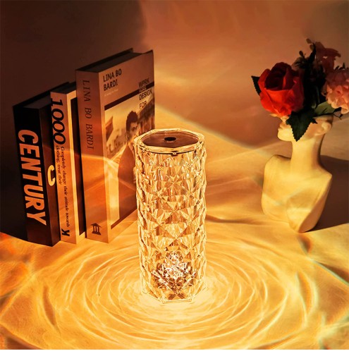 LED Crystal Table Lamp Rose Light Projector