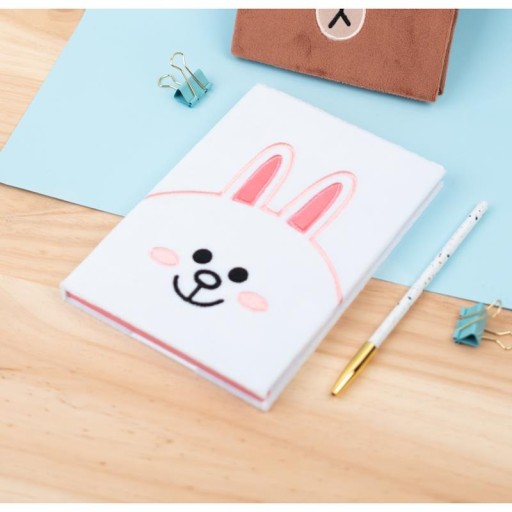 Line Friends - Pluszowy Notes / Notatnik A5 (biały