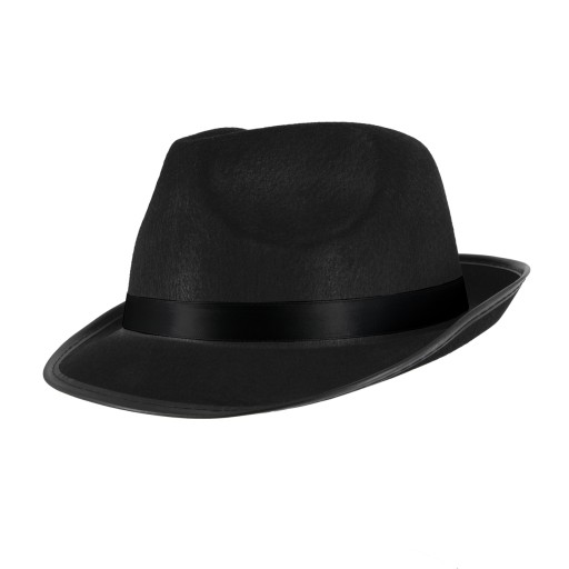 Kapelusz wieczorowy czarny Gangstera Fedora przebranie karnawał bandyta