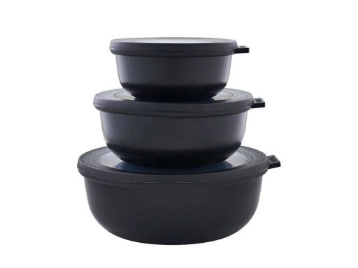 MEPAL - CIRQULA LOW BOWL SET OF 3 - BLACK (233089)