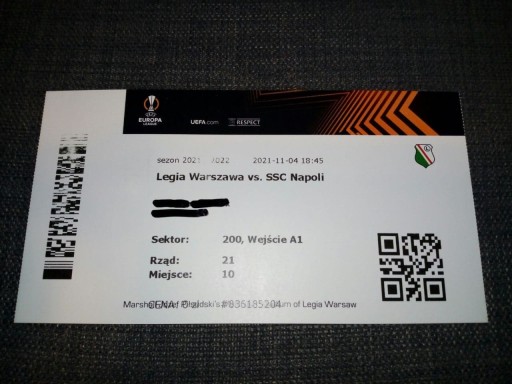 Bilet Legia Warszawa - SSC Napoli - 04.11.2021