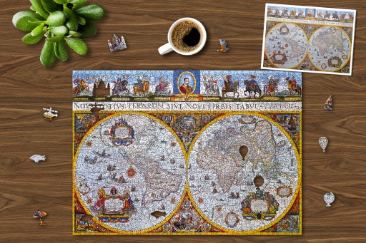 Drewniane Puzzle z figurkami - Mapa Nova Terrarum