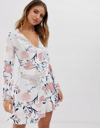 PARISIAN SUKIENKA MINI BIAŁA PRINT 38 M