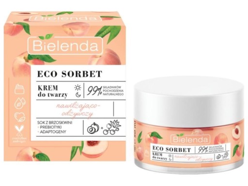 BIELENDA ECO SORBET KREM DO TWARZY NAWILŻAJACO-ODŻYWCZY BRZOSKWINIOWY