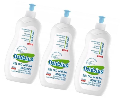 Dzidziuś Żel Płyn do Mycia Butelek 500ml Zestaw 3x