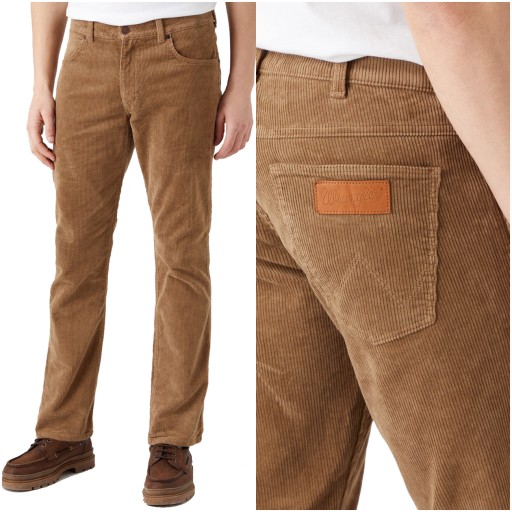 WRANGLER GREENSBORO MĘSKIE SPODNIE SZTRUKS W31 L34