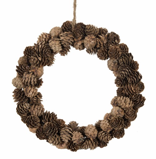 WIANEK stroik na drzwi NATURALNE SZYSZKI śr. 25cm