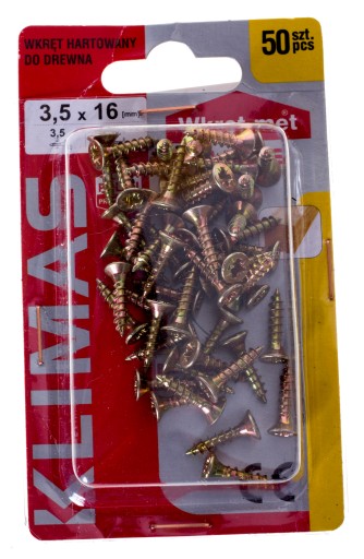 WKRĘTY HARTOWANE DO DREWNA 3,5x16 mm 50 szt