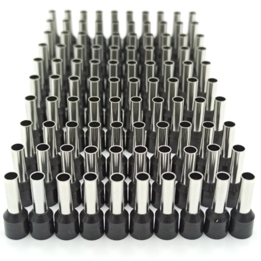 Tulejka kablowa tulejki izolowane na przewody linka 100 szt 6,0/12MM czarny