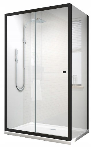 Kabina prysznicowa 120x90 czarna BLACK LOFT - 6 mm