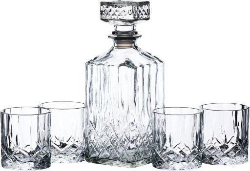 Karafka do whisky BarCraft 900ml z 4 szklankami