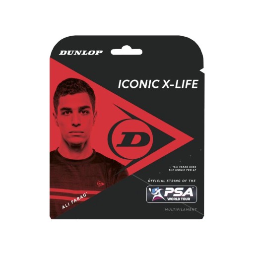 Naciąg do squasha DUNLOP ICONIC X-LIFE Czarny 1,22 10m