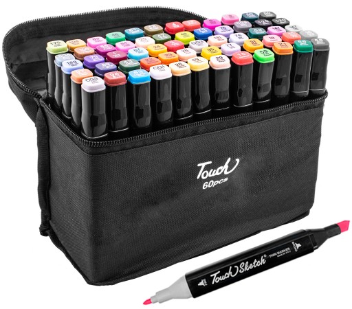 MARKERY ALKOHOLOWE TOUCH ZESTAW 60 SZTUK + TORBA