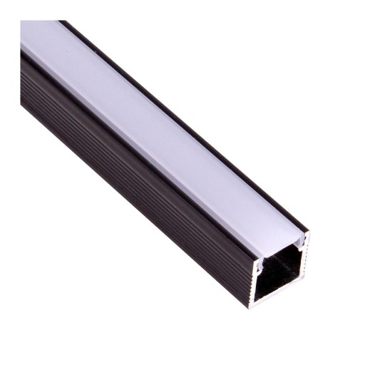 Profil ALUMINIOWY nawierzchniowy wysoki do taśmy LED 2m czarny
