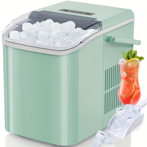 Quiet Portable Ice Maker - One-Touch, 9 Bullet Cubes in 6 Mins,