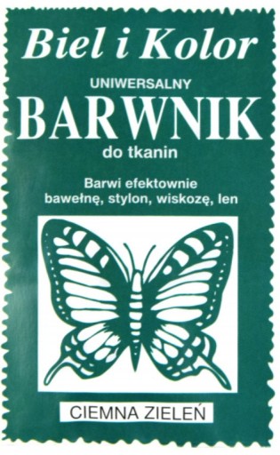 BARWNIK DO TKANIN UBRAŃ FARBA 10G - CIEMNY ZIELONY