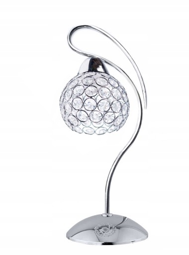 LAMPKA NOCNA STOŁOWA KRYSZTAŁOWA CHROMOWA LED