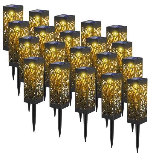 LAMPY SOLARNE ZESTAW 20 SZT LAMPKI LED OZDOBNE z wbijana słupek