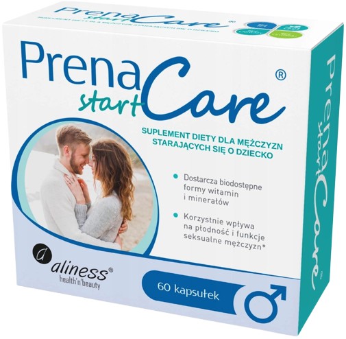 PRENACARE MAN start Witaminy LIBIDO PŁODNOŚĆ 60kaps. Ruchliwość plemników