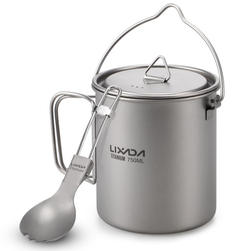 LEKKI TYTANOWY GARNEK 750ml + SKŁADANE SPORK