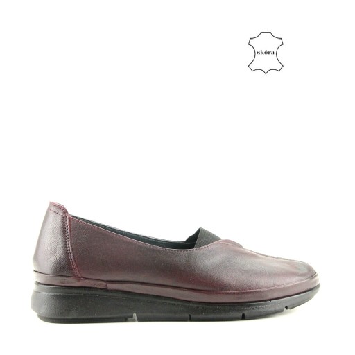 iBUTY NA KOTURNIE ZE SKÓRY SOKOLSKI 45010 BORDO 40