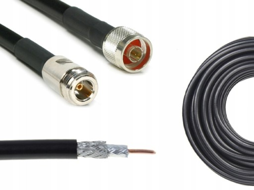 KONEKTOR ANTENOWY 15m WTYKI Nm-Nż PRZEWÓD SRF240