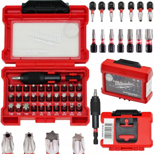 ZESTAW BITÓW UDAROWYCH TORX TX 10-50 SHOCKWAVE IMPACT DUTY + UCHWYT NA BITY