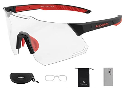Okulary rowerowe ultralekkie 26g ROCKBROS S247BK Photochrom UV400