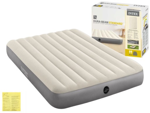 Materac Dmuchany Welurowy Dwuosobowy Łóżko 203x152x25 Intex 64103 Model2024