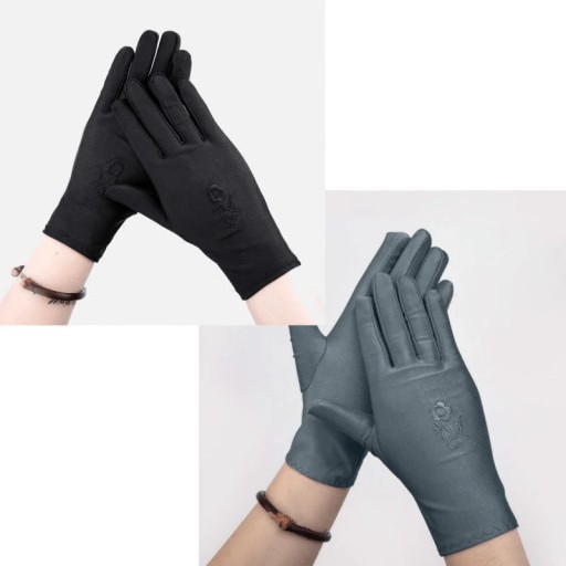 Lightweight Spring Stretchy Fingertip Touchscreen Gloves Sun Protection Tre