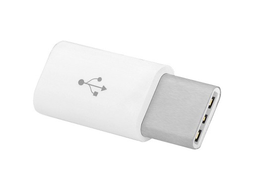 Adapter microUSB na USB-C biały TYP-C