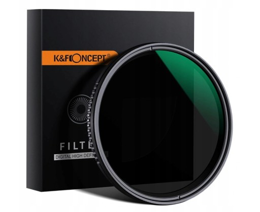 FILTR 72mm 72 mm K&F CONCEPT Typ FADER SZARY REGULOWANY ND8-ND2000