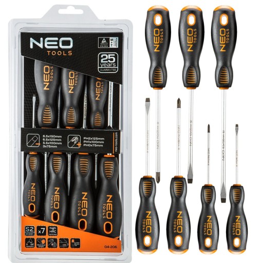 NEO KOMPLET ZESTAW WKRĘTAKÓW 7 ELEMENTÓW MAGNETYCZNE S2 BLISTER 04-206