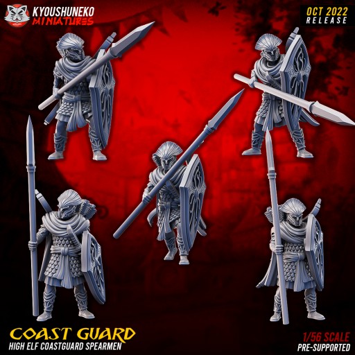 Coast Guard Spearmen x5 - Kyoushenko Miniatures