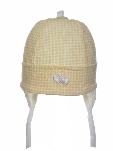 CZAPKA NIEMOWLĘCA CZAPECZKA WIĄZANA Z USZAMI BAWEŁNA 0-12 M-C MIX KOLORÓW