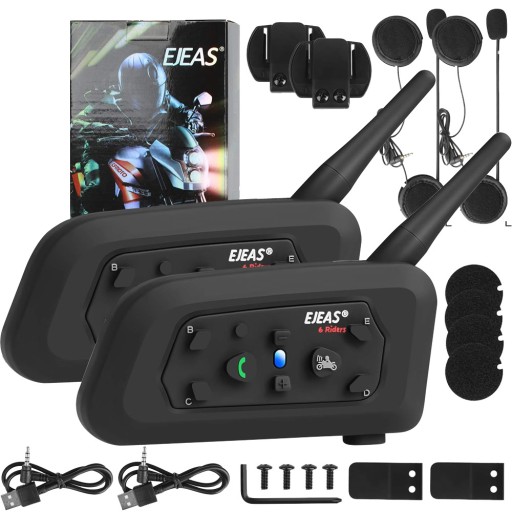 2x INTERKOM INTERCOM MOTOCYKLOWY EJEAS V6 PRO BT5