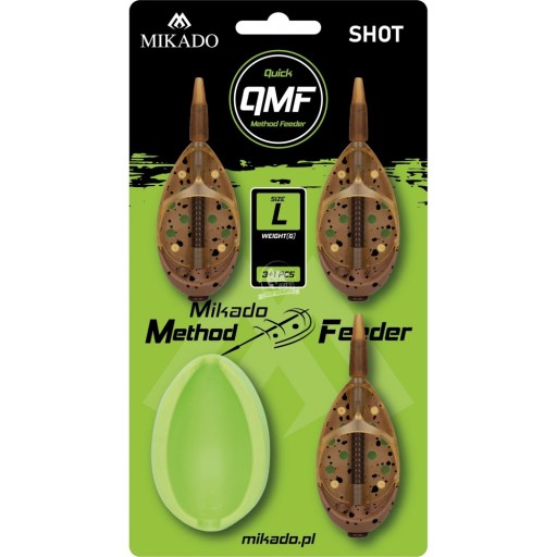 MIKADO KOSZYCZEK - METHOD FEEDER SHOT Q.M.F. SET L - 3X30G + FOREMKA - OP.1