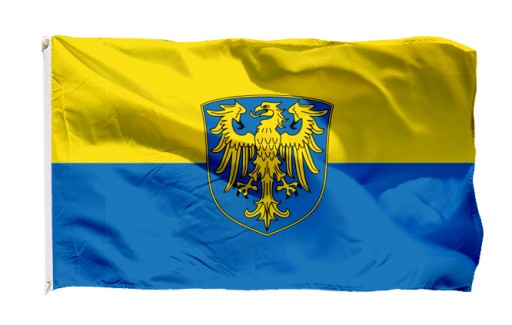Flaga SILESIA 150x90 cm Górny Śląsk Oberschlesien Wytrzymała MOCNA PREMIUM