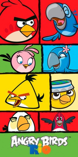 Ręcznik kąpielowy 70x140 Angry Birds Rio plażowy