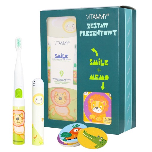 SZCZOTECZKA ELEKTRYCZNA SONICZNA DO ZĘBÓW DZIECI VITAMMY SMILE +ETUI+GRATIS