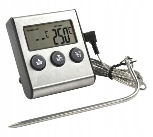 TERMOMETR DO PARZENIA WĘDLIN MIĘSA ALARM TEMP