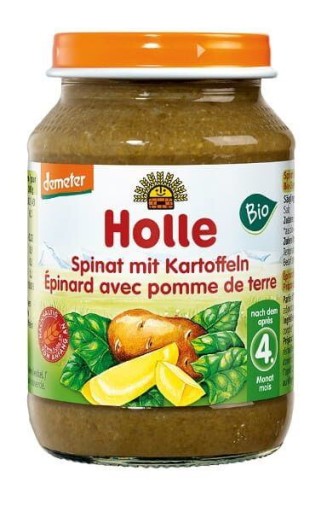HOLLE Danie dla niemow szpinak-ziemniak Bio,190g