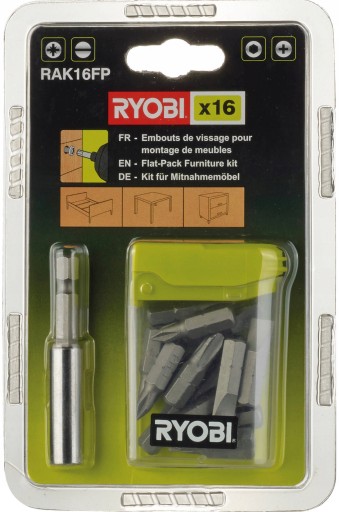 RYOBI RAK16FP ZESTAW BITÓW 16SZT HEX PH PZ SL