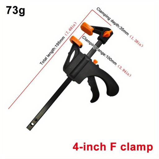 1pc 4 Inch Mini Woodworking Work Bar Set, F Clip Nylon Fast Quick LLWL