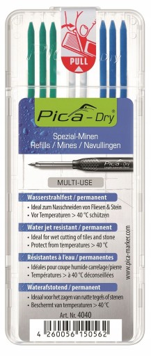 Pica Dry WKŁADY wodoodporne Pica-Marker do ołówka (3030) 4040 8szt 3 kolory